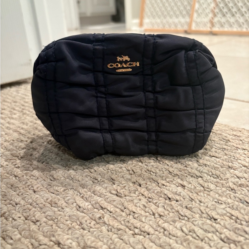 Coach Navy Quilted Pouch